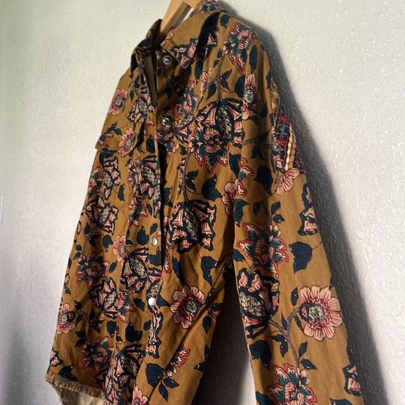 Zara Multi Color Floral Embroidered Mesh Ethnic Jacket Size S Oversized. - Picture 3 of 6